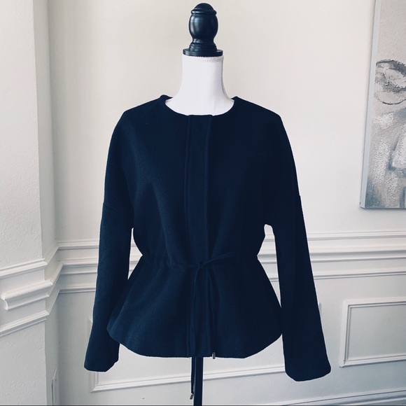 EVETTE & K BLACK WOOL ZIP UP JACKET - Picture 14 of 14